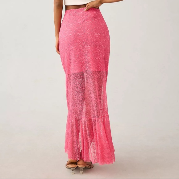 NWT By Anthropologie Sheer Lace Mermaid Skirt - Picture 2 of 5